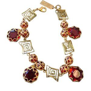 Vintage NOS Vintage Buzz Faux Crystal & Wire Bracelet By Bee Charming (A2767)